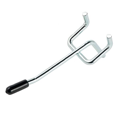 Rawall 2 Inch 50-Pack,Sturdy and Durable L Shape Galvanized Metal suitbale for 1/4 and 1/8 Pegboard Hooks with Rubber Tipped,Pegboard Hooks for Garage,Office,Kitchen,Store(Silver)