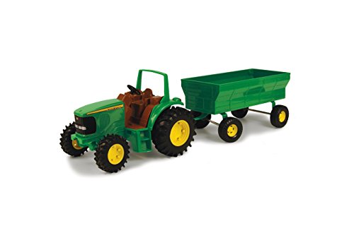 John Deere Kids Tractor Toy with Flarebox Wagon Set - 8 Inches - John Deere Tractor Toys for Kids - Toddler Toys Ages 3 and Up