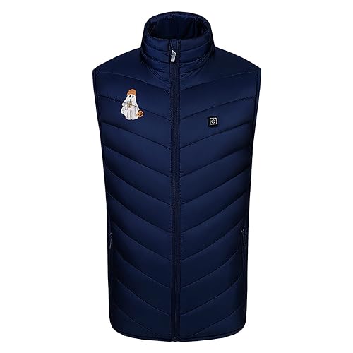 QUNPIU Women's Heated Vest Funny Printed Heating Vests Lightweight Warm Stand Collar Jacket Winter Slim Fit Coat For Fishing