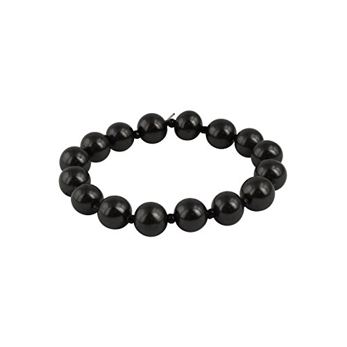 Heka Naturals Shungite Stones Bead Bracelet | Handmade Natural Black Crystal Jewelry, Chakra Bracelets, Crystal Spiritual Jewelry - Healing Stone Beaded Bracelet (Stretchy Style)