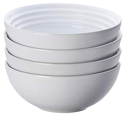 Le Creuset Stoneware Set of 4 Soup Bowls, 22 oz. (6.25') each, White