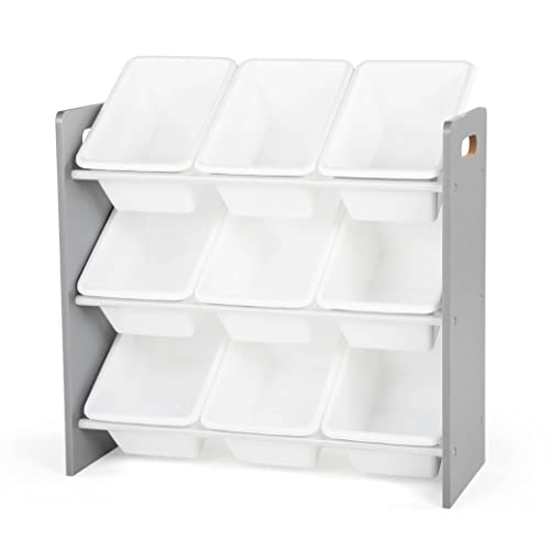 Humble Crew, Grey/White Toy Organizer, 9 Bin Storage, 24' Tall