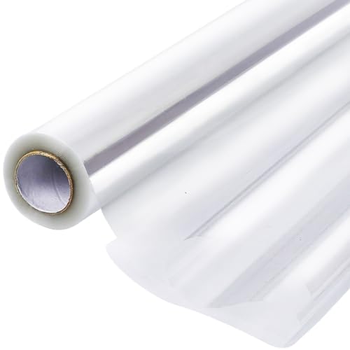 PerkHomy Clear Cellophane Wrap Roll 16' x 100' 3 Mil Thick Cellophane For Gift Basket Treats Goodie Wrapping Craft Flower Bouquet Plastic (Clear, 100ft (16in Width))