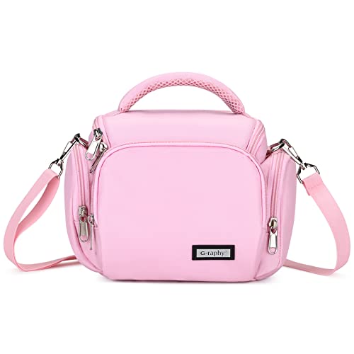 G-raphy Camera Bag DSLR Camera Bag Pink Camera Case for Canon, Nikon, Sony,Panasonic, Olympus and etc (Pink)