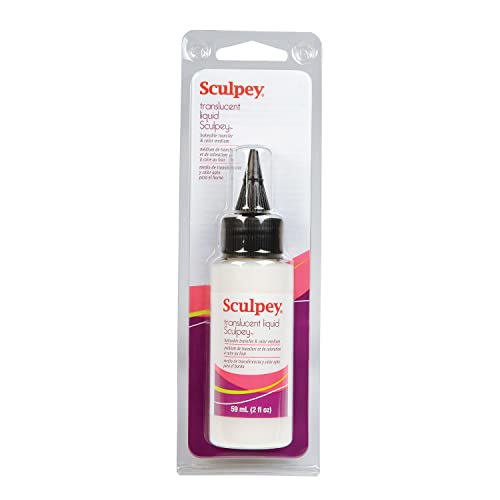 Polyform Liquid Sculpey Liquid Polymer Oven-Bake Clay, Translucent, 2 oz. bottle, Great for jewelry, holiday, DIY, mixed media, window clings, home décor and more! Great for beginners to artists!