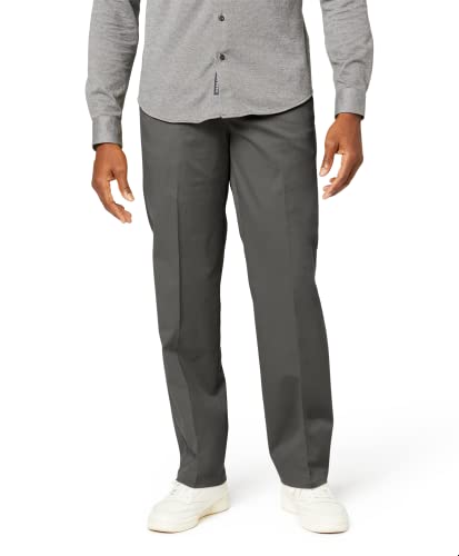 Dockers Men's Classic Fit Workday Khaki Smart 360 Flex Pants (Standard and Big & Tall), Storm Grey, 34W x 30L