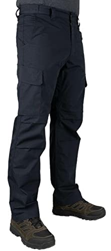LA Police Gear Men's Urban Ops Tactical Pants, Lightweight Cargo Pants for Men, Water/Stain Resistant Durable Ripstop Pants - Navy - 34 x 32