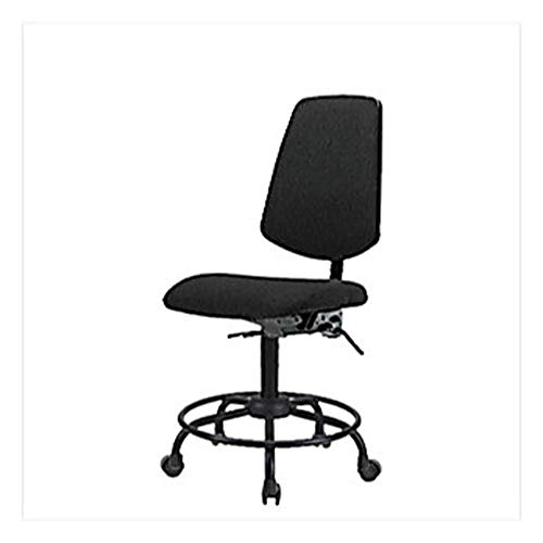 Thomas 1163K11 Fabric Desk Height Chair with Medium Back and Tilt, Round Tube Base, Adjustable Arms, Casters, Blue