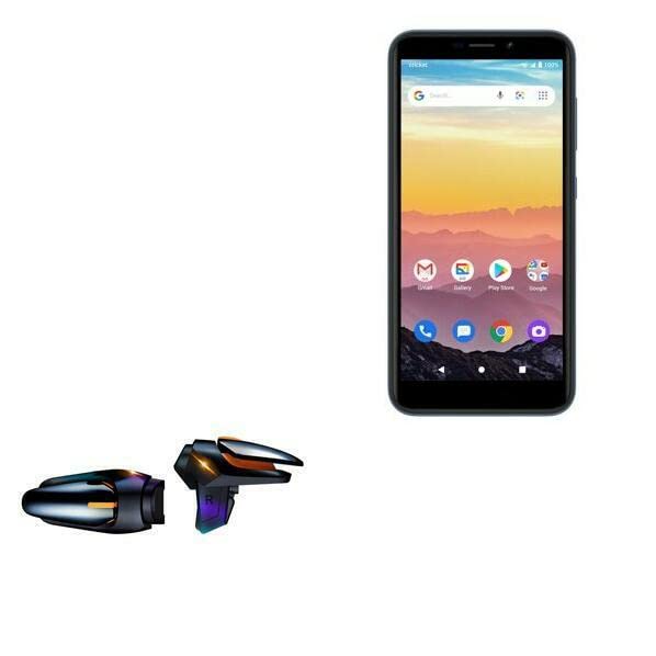 BoxWave Gaming Gear Compatible With Cricket Vision 3 - Touchscreen QuickTrigger Auto, Trigger Buttons Autofire Gaming Mobile FPS - Jet Black