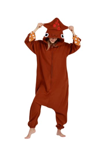 DarkCom Halloween Cosplay Squid Animal Onesie Christmas Pajamas Polar Fleece Homewear One Piece Sleepwear for Men Women Large