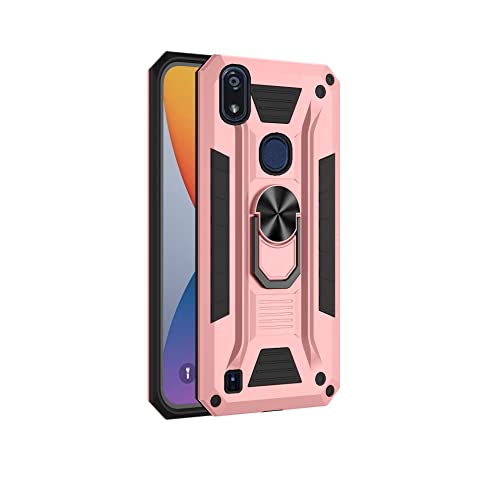 Futanwei for Consumer Cellular Verve Connect Phone Case Cover, ZTE Z6103 Case for Women, Heavy Duty Protection Dual Layer Case, Built-in Ring Holder Stand, Work with Magnetic Car Mount, Rose Gold
