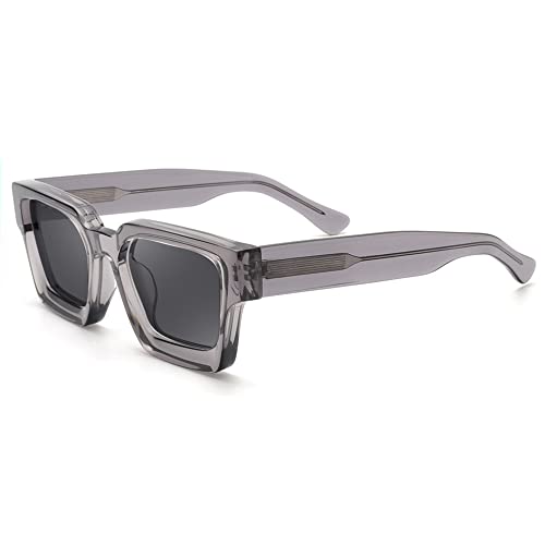 Baililai Unisex Polarized Sunglasses Trendy Sunglasses Men/Women 100% UV blocking (grey)