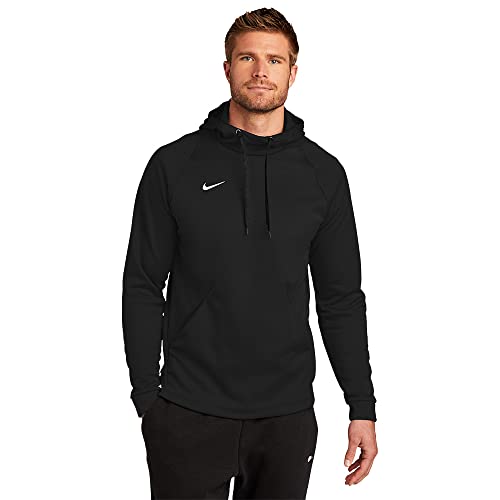 Nike MEN'S THERMA PULLOVER HOODIE (BLACK/WHITE, Medium)