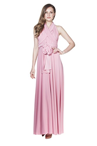 VON RONEN Women's Long Convertible Transformer Dress Made in USA -D/Rose
