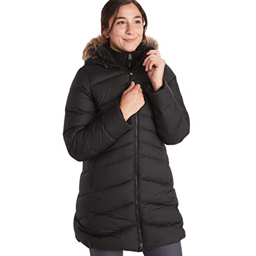 MARMOT Women's Montreal Mid-Thigh Length Down Puffer Coat, Jet Black, X-Large