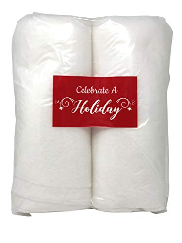 Celebrate A Holiday Christmas Snow Roll - 3 Foot X 8 Foot Artificial Snow Blanket for Christmas Decorations - Fake Snow Blanket for Christmas Villages (2 Pack)