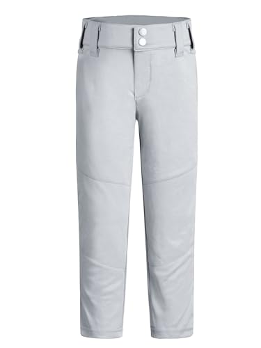 QBK 2T 3T 4T 5T to 17 Years Toddler Boys Baseball Pants Girls Softball Pants Kids Tee Ball Pants Grey (5T, Grey)