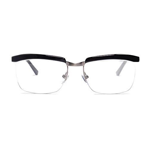 EAREADA Legend Movie Optical Glasses For Men Tom Hardy Eyeglasses Frame Square Black Clear Lens Metal Half Frame Spectacles (Gun Gray)…