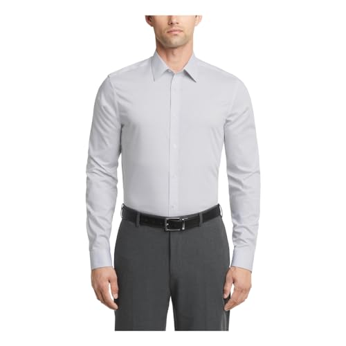 Calvin Klein Men's Dress Shirt Non Iron Stretch Slim Fit Print, Gray