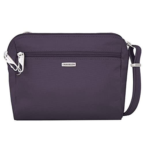 Travelon Women's Classic Convertible Crossbody & Waist Pack, Purple, 8 x 7 x 2