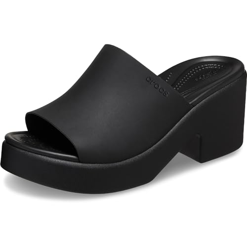 Crocs Women's Brooklyn Heels Heeled Sandal, Black/Black, 8