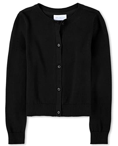 The Children's Place Girls' Uniform Cardigan Black XXL (16)