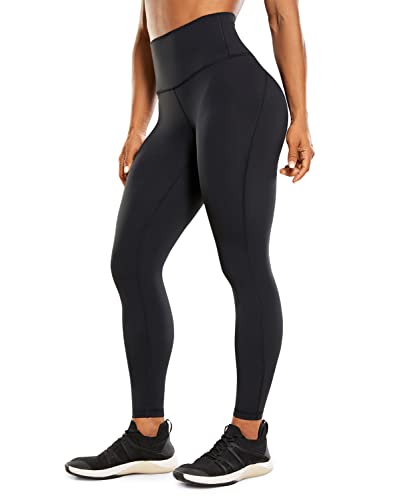 CRZ YOGA Ulti-Dry Workout Leggings for Women 25'' - High Waisted Yoga Pants 7/8 Athletic Running Fitness Gym Tights Black Small