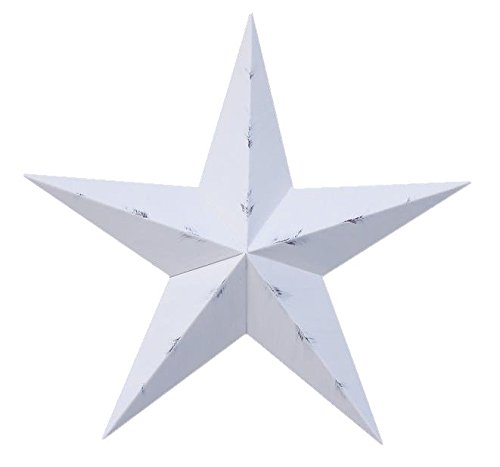 Amishwares 40 Inch Rustic White Barn Star Made with Galvanized Metal to Prevent Rusting. American Handcrafted - Made in the Usa!