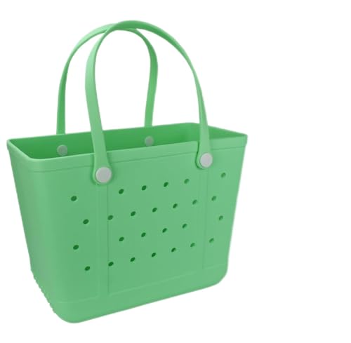 futaiphy Large Rubber Beach Bag, Waterproof Sandproof OutdoorTote Bag, Durable Open Tote Bag with Holes for Beach Sports