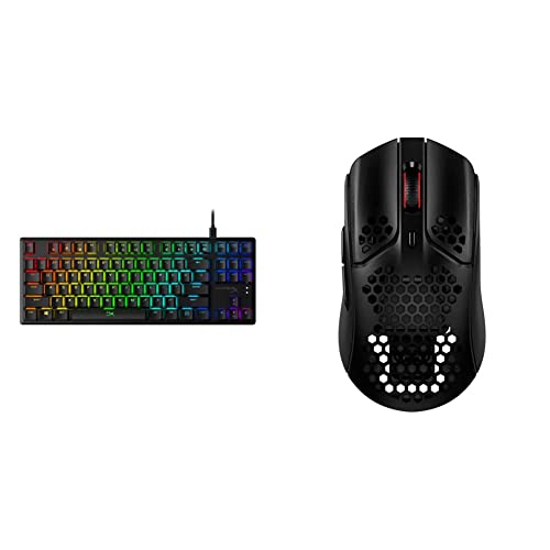 HyperX Pulsefire Haste Gaming Mouse & Alloy Origins Core - Tenkeyless Mechanical Gaming Keyboard, Software Controlled Light & Macro Customization, Compact Form Factor, RGB LED Backlit