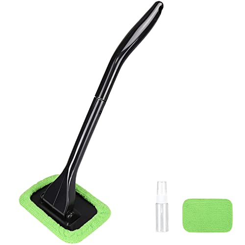 XINDELL Windshield Cleaning Tool - Microfiber Cloth Car Window Cleanser Brush - Detachable Handle, Auto Glass Wiper, Interior Accessories, Car Cleaning Kit