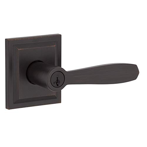 Baldwin Torrey, Entry Door Handle Reversible Lever with Keyed Lock Featuring SmartKey Re-key Technology and Microban Protection, in Venetian Bronze