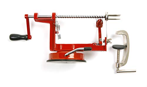 Norpro Apple Master-Apple, Potato, Parer, Slicer & Corer with Vacuum Base & Clamp,Red