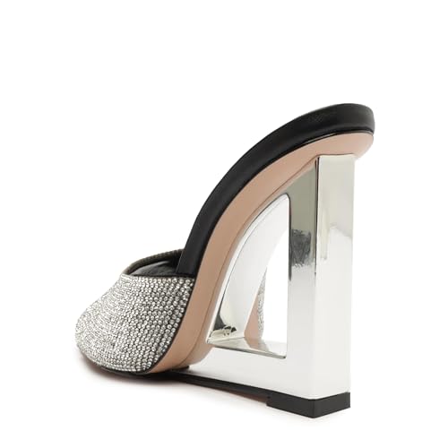 SCHUTZ Women's Filipa Mule Sandal, Crystal Black, 7