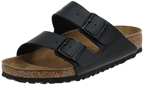 Birkenstock Women's Arizona SFB Slippers, Black Birko-flor, Women 9/ Men 7