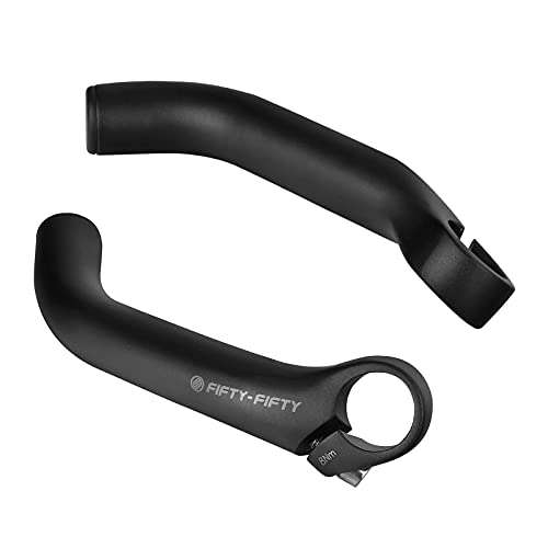 FIFTY-FIFTY Bike Bar Ends, Mountain Bike Handlebar Ends, Aluminium Alloy MTB Bicycle Bar Ends (Black)