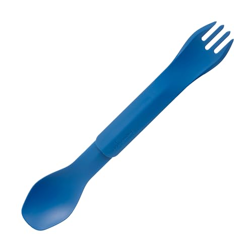 humangear GoBites Duo | Travel & Camping Utensils | Portable & Convertible Dining Ware | Multi-Functional Spork, Blue