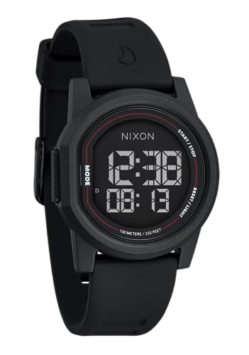 NIXON Disk A1370 - Black/Black/Negative - 100m Water Resistant Men's Digital Watch (39mm Watch Face, 20mm Silicone Band)