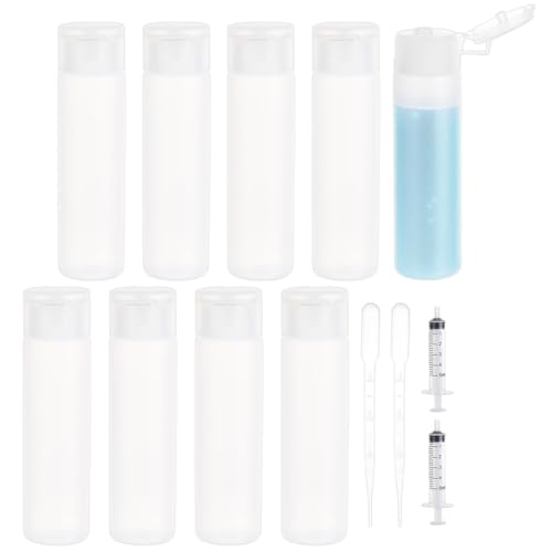 BENECREAT 10 Pack 18ml 0.6oz Small Travel Squeeze Bottles Refillable Makeup Foundation Container Travel Essentials Sample Bottles Travel Tubes for Toiletries, Shampoo Toner Cosmetic