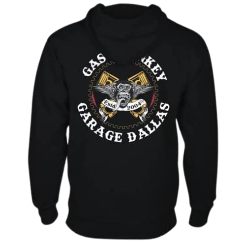 GAS MONKEY GARAGE Piston Monkey Zip Hoodie (L) Black