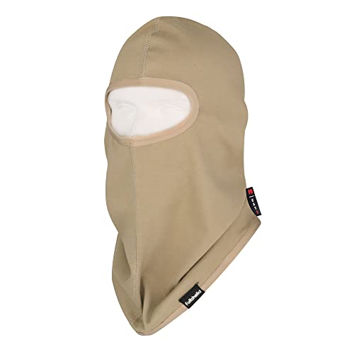 Fullsheild Mens FR Balaclava Cotton Welding Hood Flame Resistant CAT2 One Hole Face Mask Cover Women for Automotive Army Military Working Khaki
