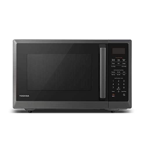 TOSHIBA ML2-EM12EA(BS) Countertop Microwave Oven With Stylish Design As Kitchen Essentials, Smart Sensor, ECO Mode & Mute Function, 1.2 Cu Ft With 12.4' Turntable, 1100W, Black Stainless Steel