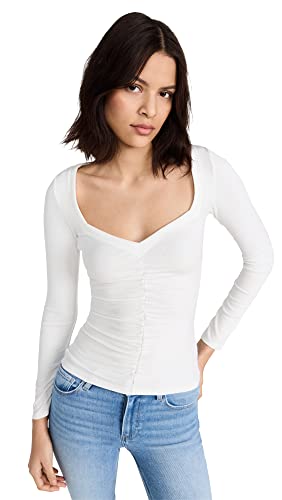 PAIGE Women's Annalisa Top, Ivory, White, XS