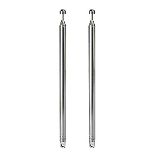 Bingfu 7 Sections Telescopic 74cm AM FM Antenna Portable Radio Antenna Replacement (2-Pack) Compatible with Indoor Portable Radio Home Stereo Receiver AV Audio video Home Theater Receiver TV Tuner