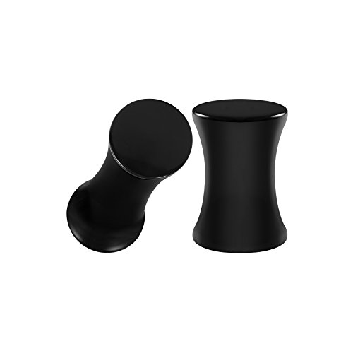 BIG GAUGES Pair of Black Acrylic 4g Gauge 5mm Double Flare Piercing Jewelry Stretcher Earring Ear Lobe Plug BG0430