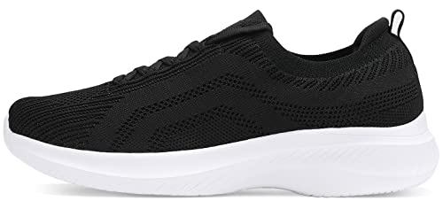 Santiro Womens Black Sneakers Running Shoes Comfy Mesh Ladies Fashion Tennis Walking Athletic Shoes for Workout Work Gym Soft Casual Shoes 11 US