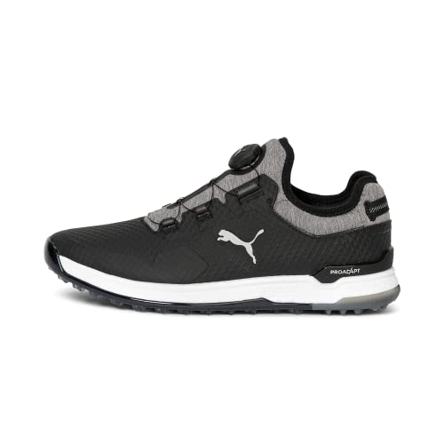 PUMA Men's Proadapt Alphacat Disc Golf Shoe, Black Silver/Quiet Shade, 11