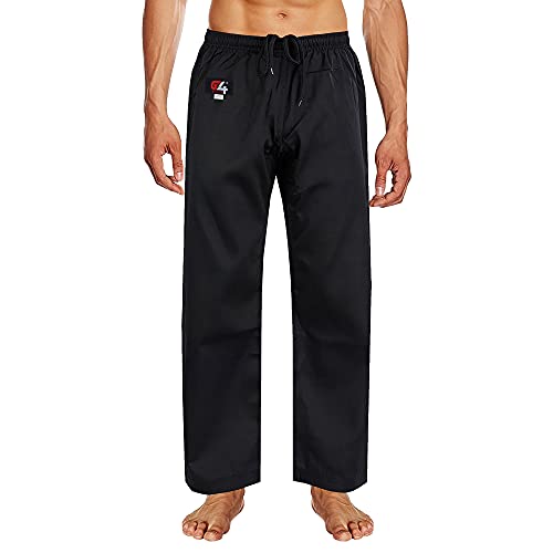 G4 VISION Adult Karate Trousers Martial Arts Student Karate Suit GI Aikido Pant Kung Fu (Black, 5/180cm)