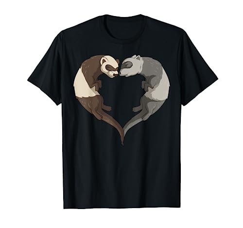 Ferret Heart Animal Lover T-Shirt
