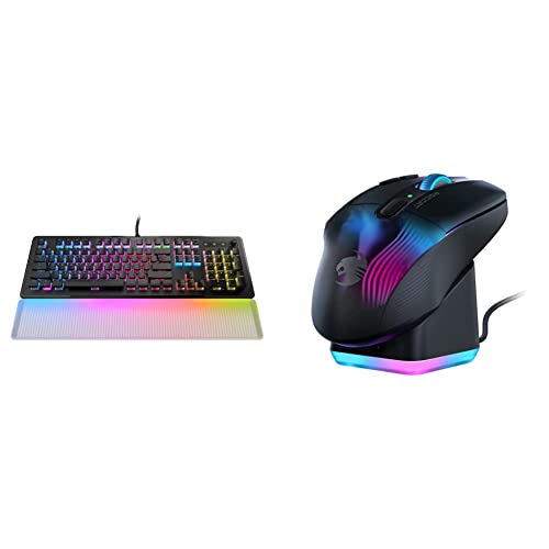 ROCCAT Vulcan II Max – Optical-Mechanical PC Gaming Keyboard – Black & Kone XP Air – Wireless Customizable Ergonomic RGB Gaming Mouse, 4D Wheel – Black